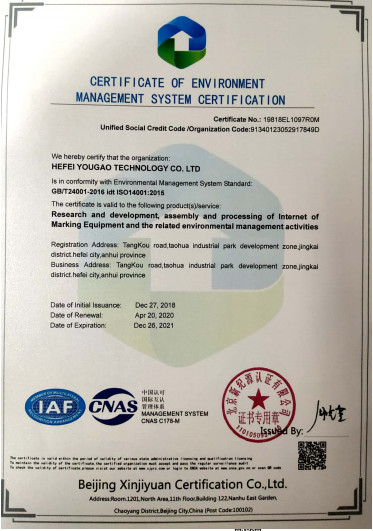 Çin Hefei Luox Yougao Technology Co., Ltd. Sertifikalar
